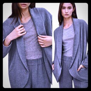Aritzia Wilfred Chevalier Jacket- Open Blazer Jacket- Grey Wool- Size 6
